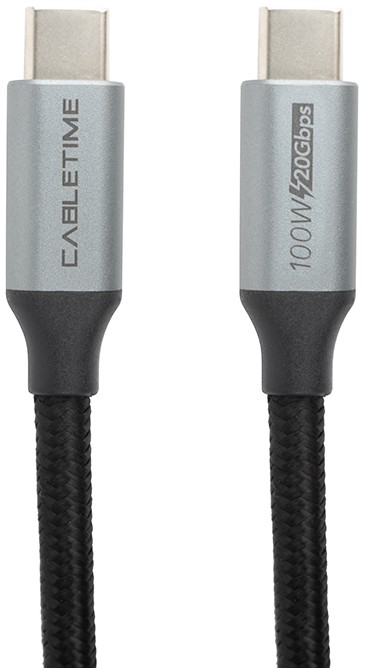 Кабель синхронизации данных PowerPlant USB3.1 USB-C - USB-C 1m (CA913312) - Фото 1