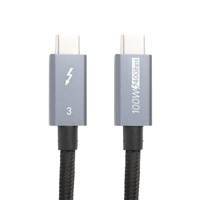 Кабель синхронизации данных PowerPlant Thunderbolt 3 USB-C - USB-C 1m (CA913336) - Фото 1