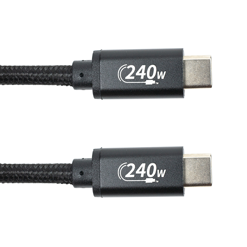 Кабель синхронизации данных PowerPlant USB 2.0 Type-C - Type-C PD240W E-marker chip 3m Black (CA914128) - Фото 1