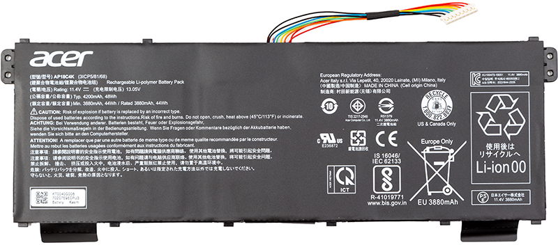 Аккумулятор для ноутбука Acer Aspire 5 A515-43G (AP18C4K) 11.4V 4200mAh (original) (NB410729) - Фото 1