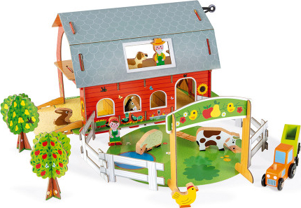 Набір ігрових фігурок Janod Ферма з Тваринами 3D (J08577) - Фото 1