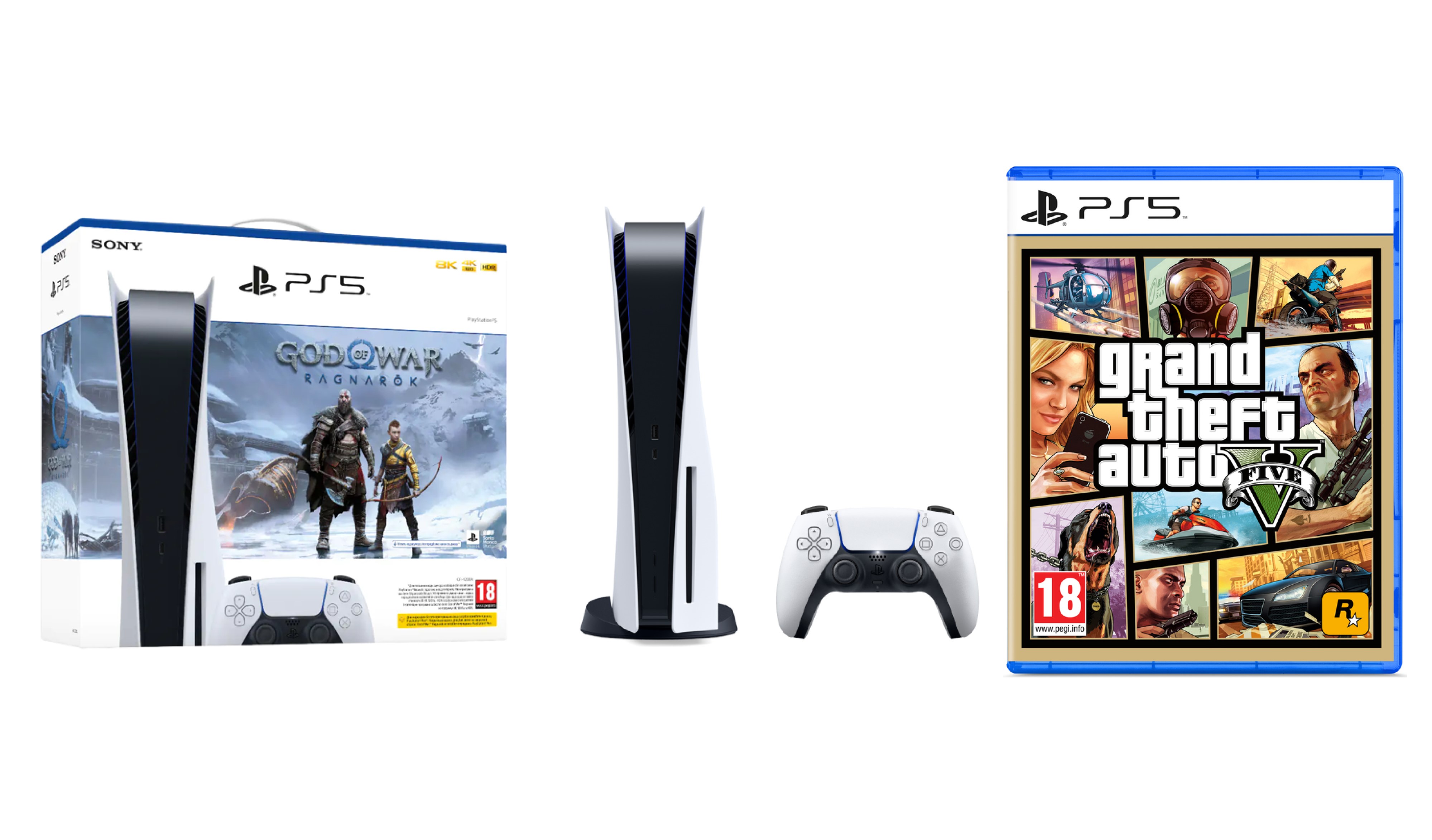 Ігрова приставка PlayStation 5 + PS5 God of War Ragnarök (код) + PS5 ...