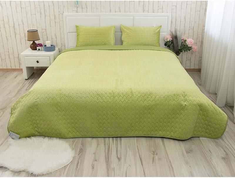 Покрывало полуторное Руно 150х220 велюр (360.55_Green banana) - Фото 1