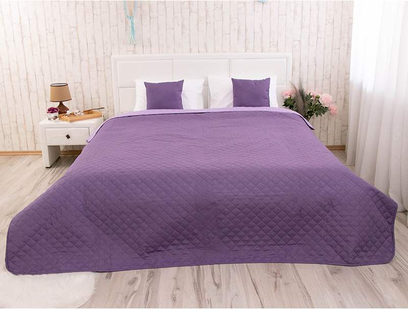 Покрывало полуторное Руно 150х212 Violet ромб (360.52У_Violet ромб) - Фото 1