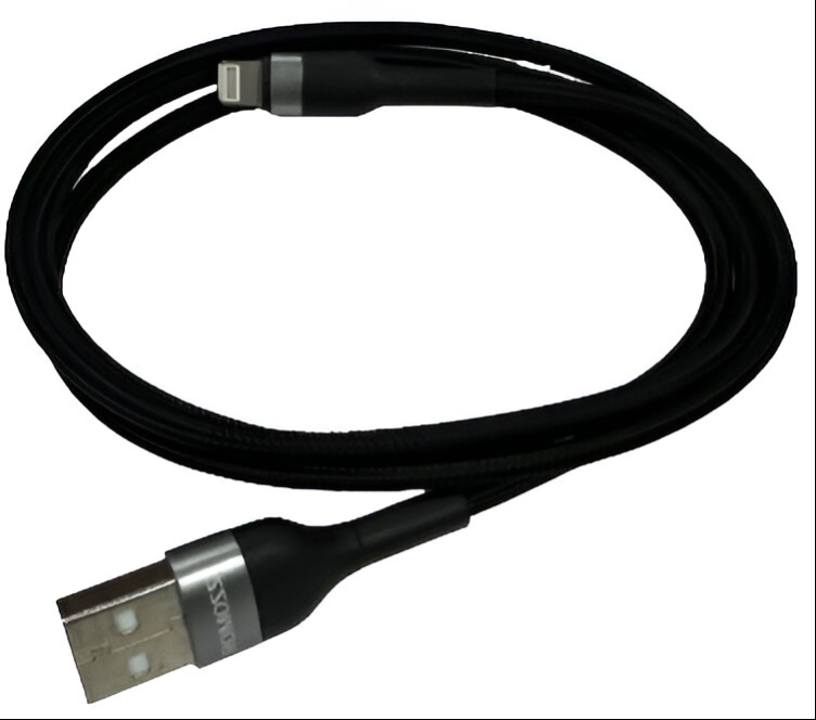 Кабель синхронизации данных Romoss CB12B USB-Ligh 2.4A 1m Black (CB12B-621-234H) - Фото 1
