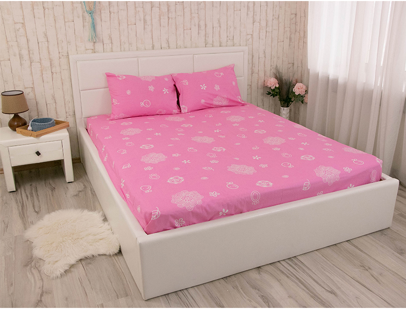 Простынь полуторная Руно 143х215 Pink бязь (71.116_Pink) - Фото 1