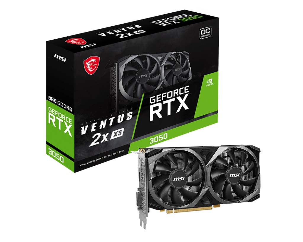 Купить Видеокарта MSI GeForce RTX 3050 Ventus 2X XS 8G OC 8GB GDDR6 128bit (RTX 3050 VENTUS 2X XS 8G OC) - Фото 1 Видеокарта MSI GeForce RTX 3050 Ventus 2X XS 8G OC 8GB GDDR6 128bit (RTX 3050 VENTUS 2X XS 8G OC) - Фото 1