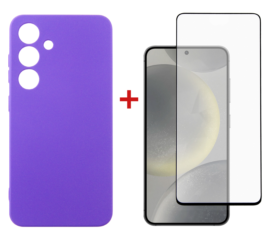 Чехол для смартфона DENGOS Samsung Galaxy S24 SM-S921 Purple (DG-KM-102) + защитное стекло - Фото 1
