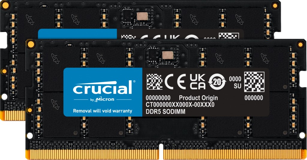 Память DDR Crucial Micron 48GB DDR5-5600 SO KIT2 (CT2K24G56C46S5) - Фото 1