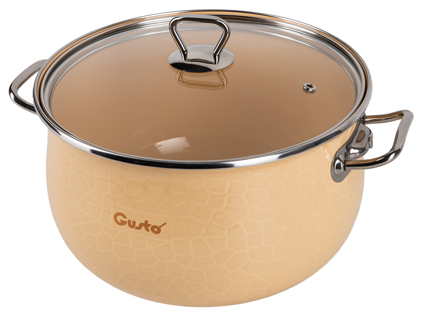 Каструля Gusto GT-T-222-PM Пряжене молоко Premium 22 см 5.1 л - Фото 1