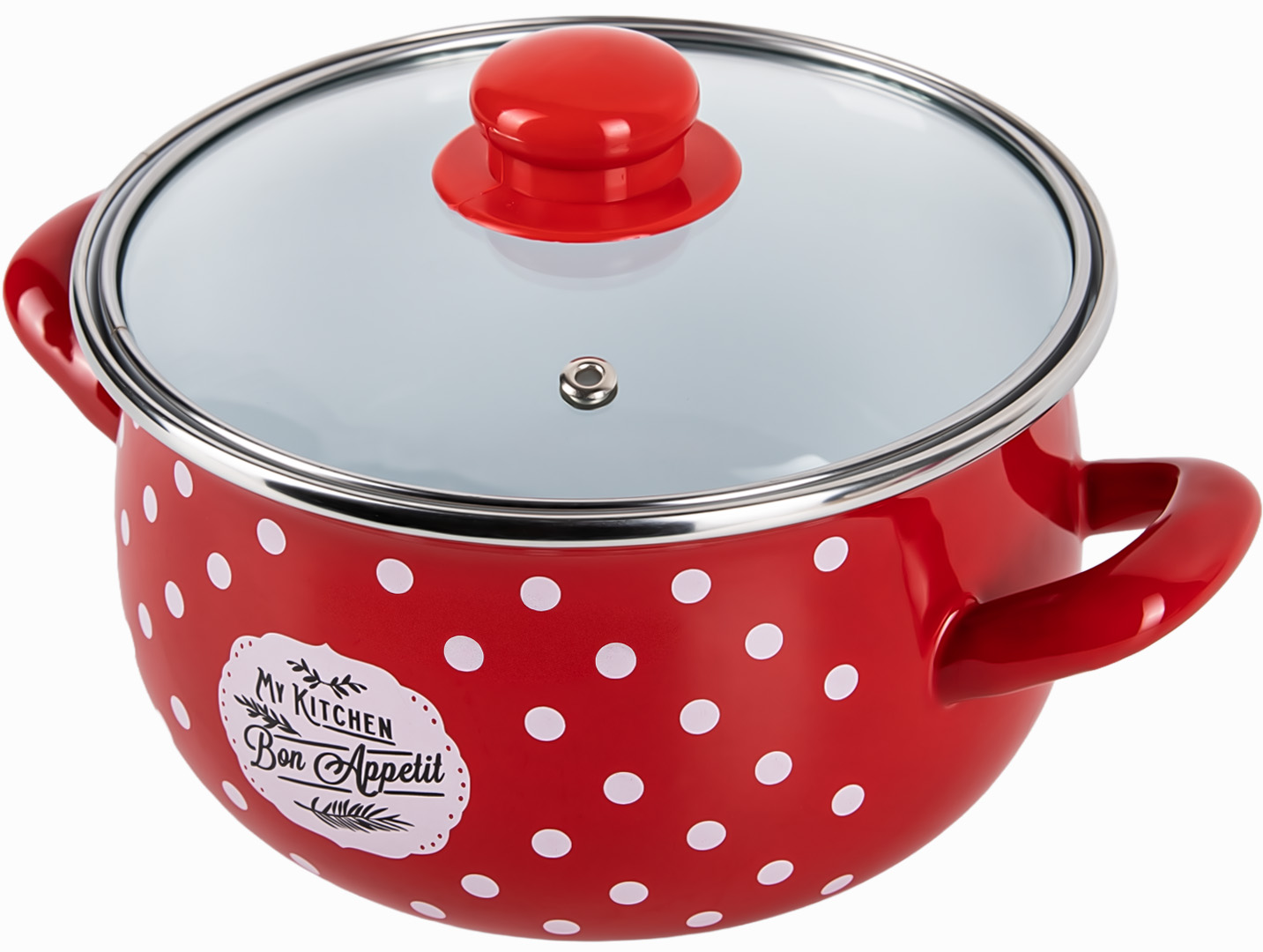 Каструля Gusto Червоний мухомор 18 см 3,1 л (GT-T-118-MU) - Фото 1