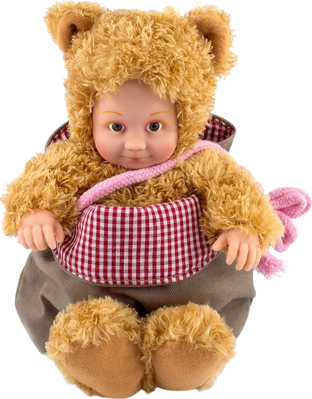 Мягкий пупс Anne Geddes Маленький Медвежонок с сумкой и стикерами 23 см (21071AG) - Фото 1