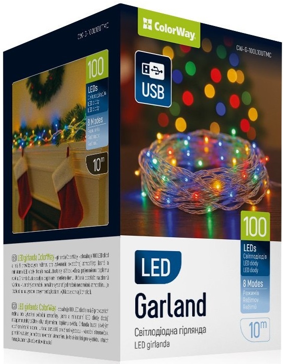 Купить Гирлянда линейная Colorway LED 100 10 м разноцветная USB (CW-G-100L10UTMC) - Фото 1 Гирлянда линейная Colorway LED 100 10 м разноцветная USB (CW-G-100L10UTMC) - Фото 1