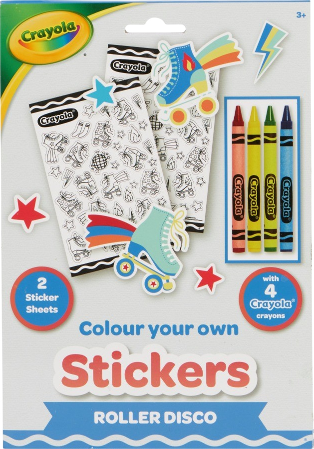 Набор для рисования Crayola Раскраски-наклейки Роллер-Диско с карандашами (15754-B) - Фото 1