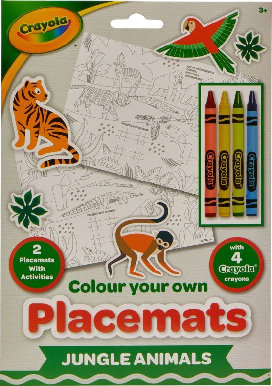 Набор для рисования Crayola Подложки-раскраски Джунгли 2шт. с карандашами (15755-A) - Фото 1