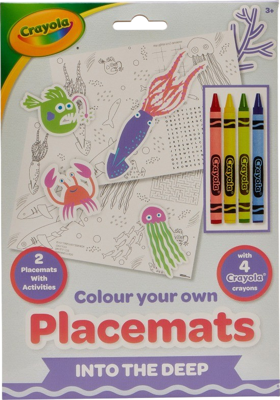 Набор для рисования Crayola Подложки-раскраски Подводный мир 2шт. с карандашами (15755-C) - Фото 1