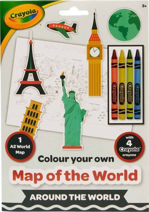 Набор для рисования Crayola Карта мира: Вокруг Земли с карандашами (15693) - Фото 1