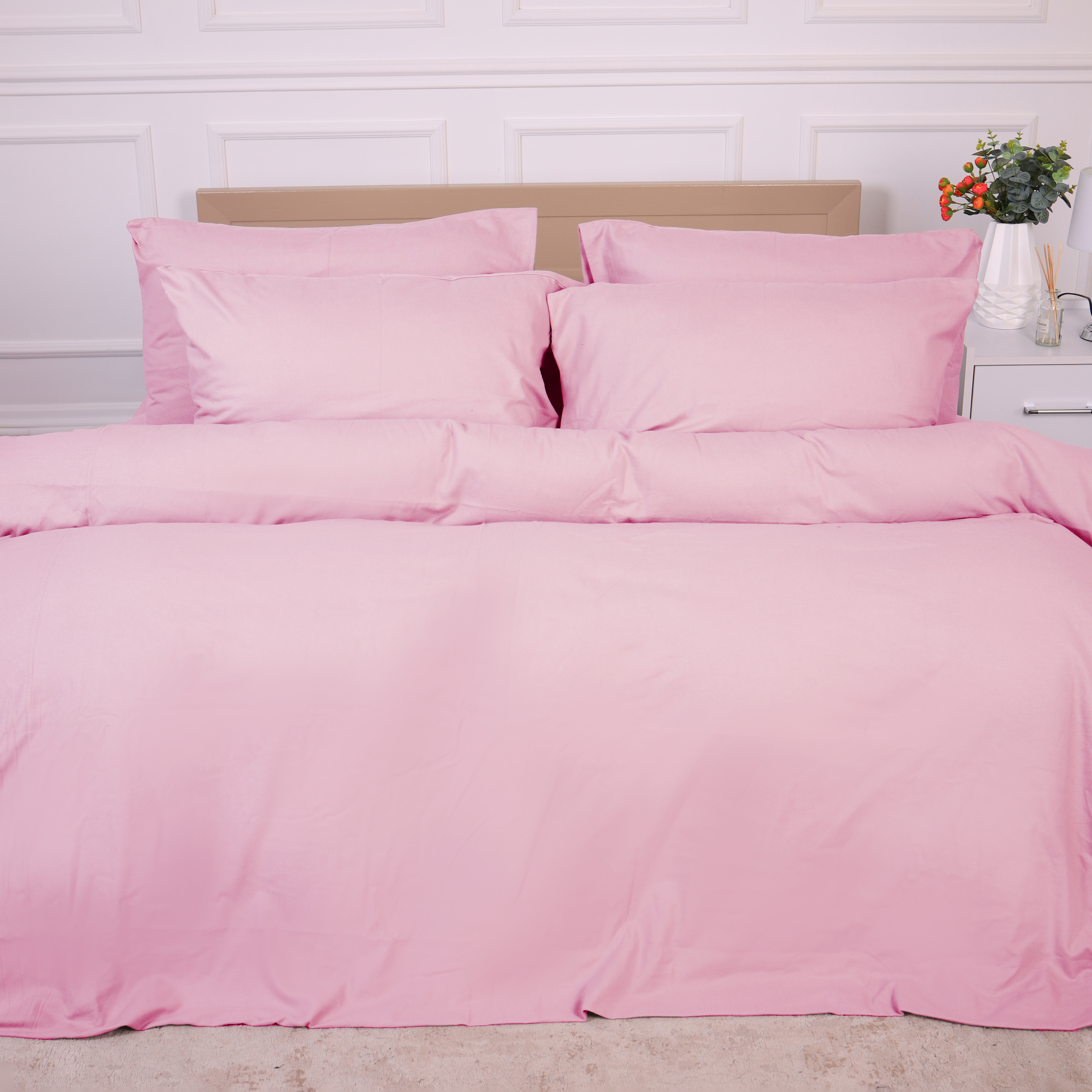 Простынь двуспальная MirSon Фланель 08 Pink 180x190 см (2200009651472) - Фото 1