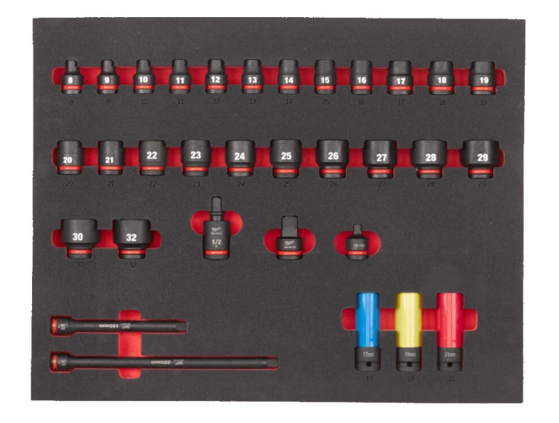 Торцевая головка Milwaukee ShW 1/2'' STD 32 шт. 45х536х417мм (4932493392) - Фото 1