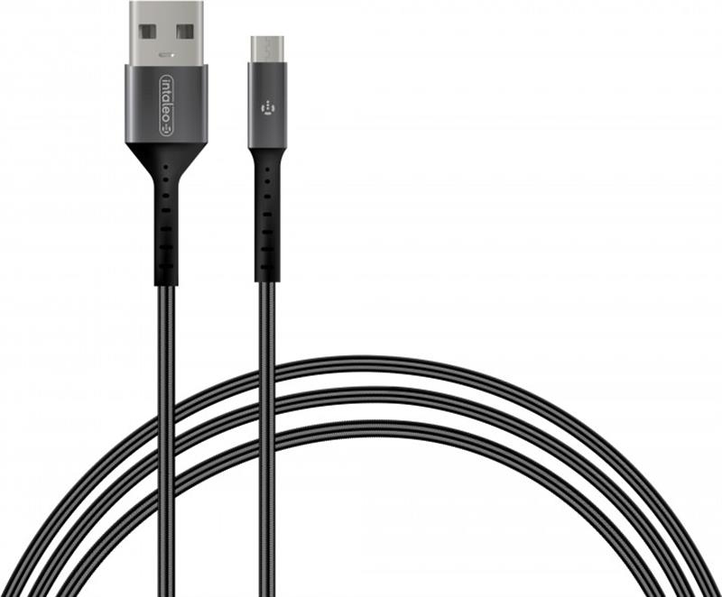 Кабель Intaleo CB0 USB-microUSB 1.2m Black/Grey (1283126495649) - Фото 1