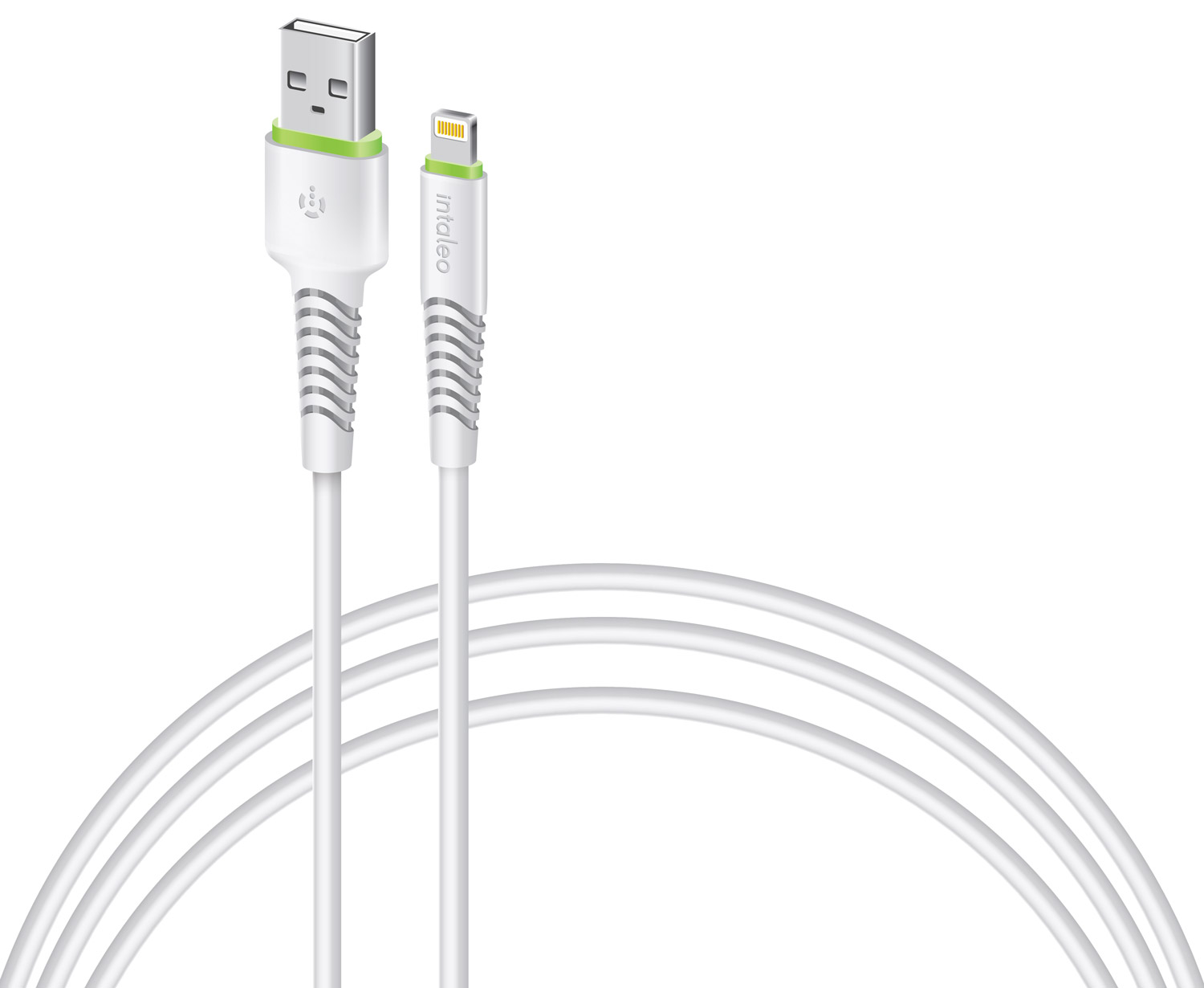 Кабель синхронизации данных Intaleo Lightning 0,2м White (CBFLEXL0) - Фото 1