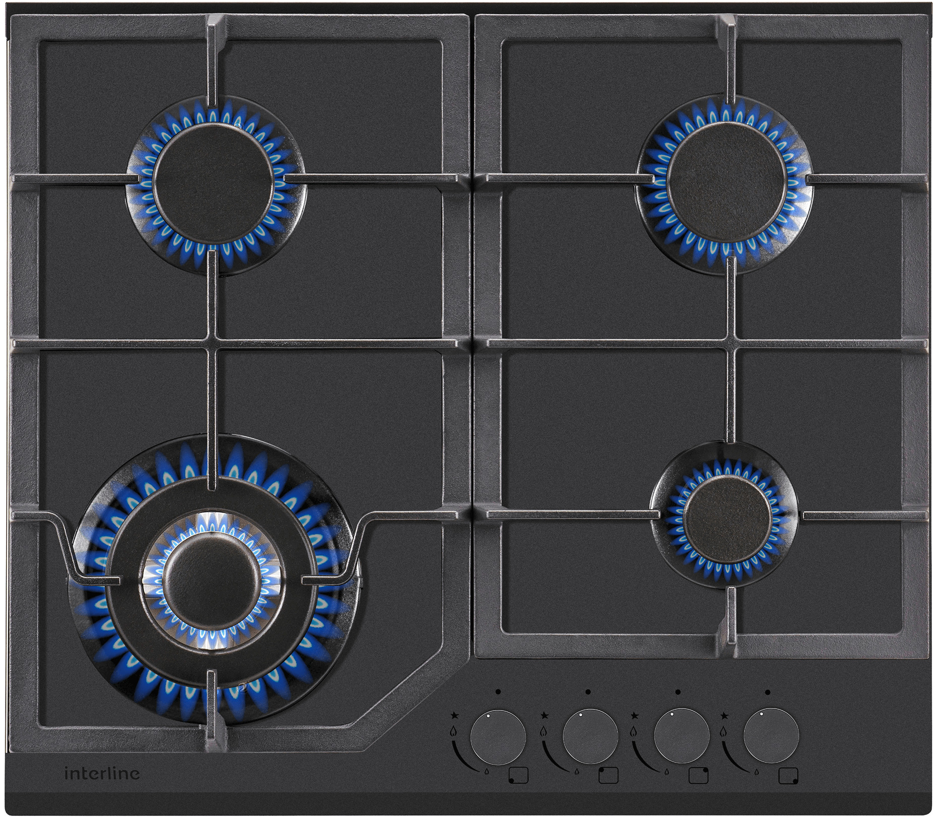 Варильна поверхня газова Interline HGG 760 FGT BA Nano Matte - Фото 1