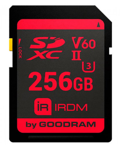 Карта памяти Goodram IRDM SDXC 256Gb V60 UHS-II U3 Retail (IR-S6B0-2560R11) - Фото 1
