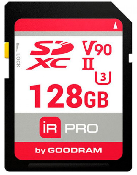 Карта памяти Goodram SDXC 128GB IRDM PRO V90 UHS-II U3 Retail (IRP-S9B0-1280R11) - Фото 1