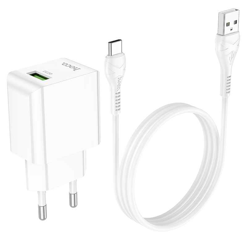 Сетевое зарядное устройство HOCO C98A QC3.0 White (6931474766878) - Фото 1