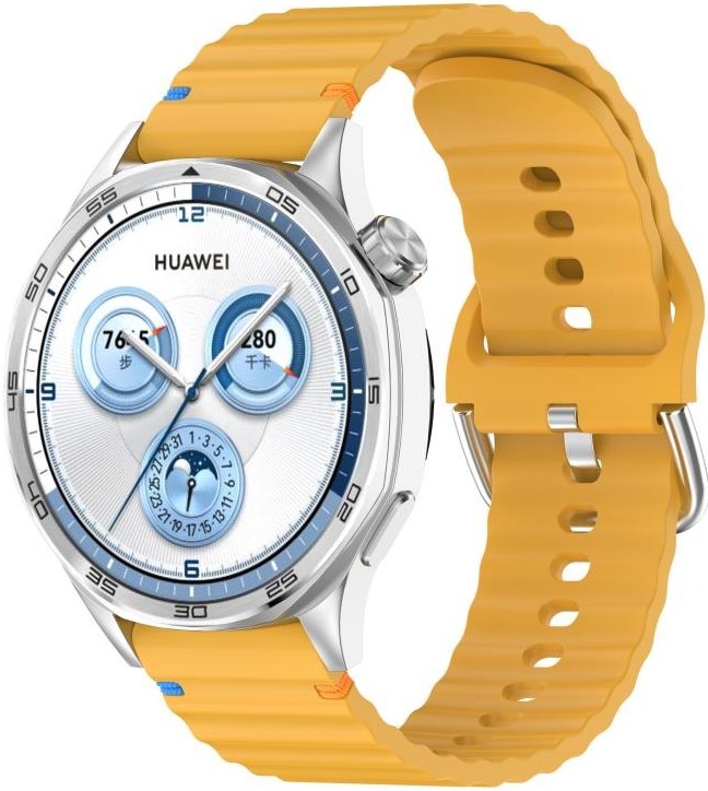 Ремешок для смарт-часов BeCover Ribbed Tape (22mm) for Huawei Watch GT 5 / GT 4 (46mm) / GT 3 (46mm) / GT 2 (46mm) / GT 2 Pro / Watch GS Pro Yellow (714292) - Фото 1