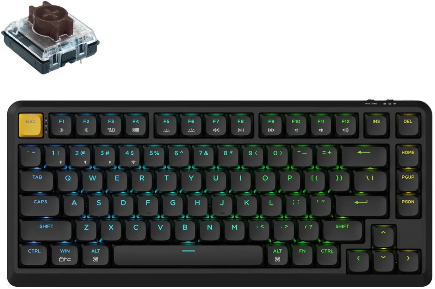 Купить Клавиатура беспроводная игровая Keychron Black (J1-H3-UA) - Фото 1 Клавиатура беспроводная игровая Keychron Black (J1-H3-UA) - Фото 1