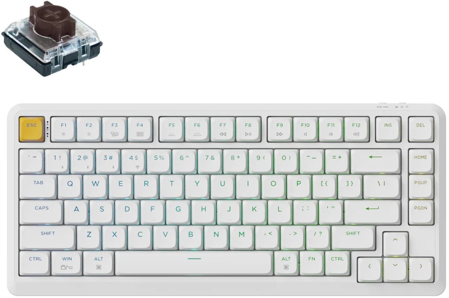 Купить Клавиатура беспроводная игровая Keychron White (J1-Q3-UA) - Фото 1 Клавиатура беспроводная игровая Keychron White (J1-Q3-UA) - Фото 1