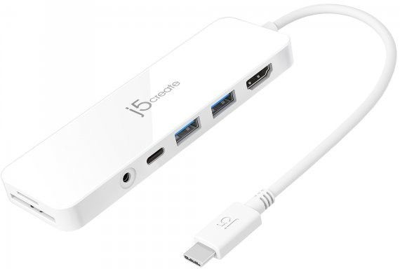 Хаб USB J5create USB-C 6-в-1 White (JCD373-N) - Фото 1