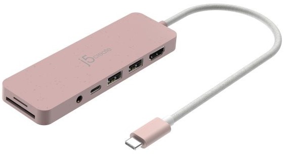 Хаб USB J5create USB-C 6-в-1 Earth Rose (JCD373ER-N) - Фото 1
