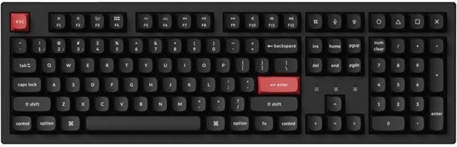 Клавиатура беспроводная Keychron K10 PRO 100Key, K pro Banana, WL/BT/USB-A, QMK, EN/UKR, White Led, Black (K10P-A4-UA) - Фото 1