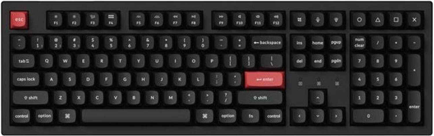Клавиатура беспроводная Keychron K10 PRO 100Key, K pro Red, WL/BT/USB-A, EN/UKR, RGB, Black (K10P-B1-UA) - Фото 1