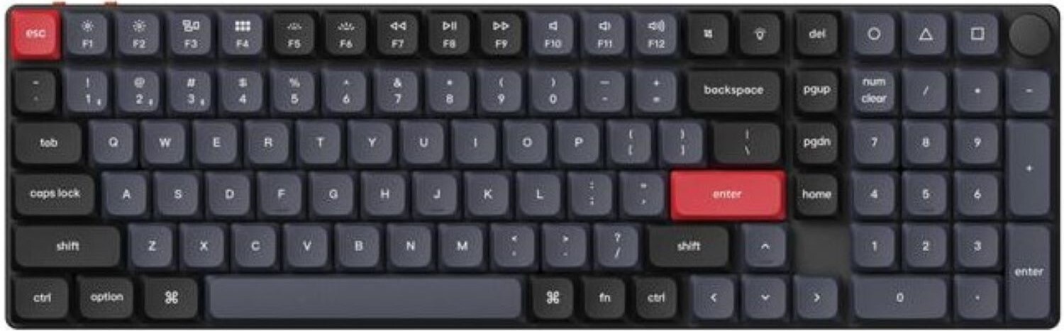 Клавиатура беспроводная Keychron K17 PRO 100Key, Gateron MX 2.0 Red, WL/BT/USB-A, QMK, White Led, Black in the center (K17P-A1-UA) - Фото 1