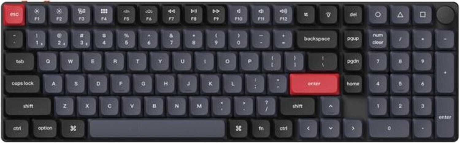 Клавиатура беспроводная Keychron K17 PRO 100Key, Gateron MX 2.0 Brown, WL/BT/USB-A, QMK, White Led, Black in the center (K17P-A3-UA) - Фото 1
