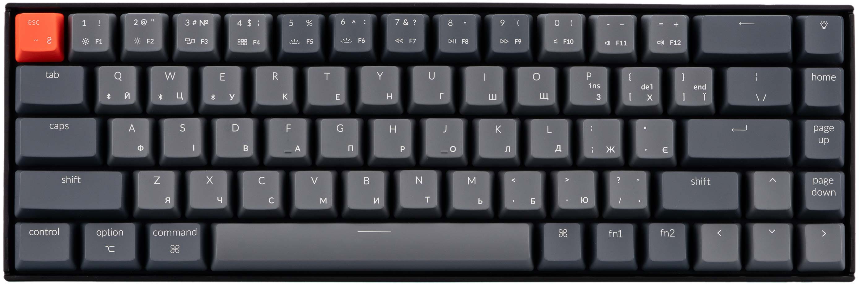 Клавіатура бездротова ігрова Keychron K6 Gateron G Pro Red Hot-swap BT/USB-A EN/UKR, RGB (K6V1_KEYCHRON) - Фото 1