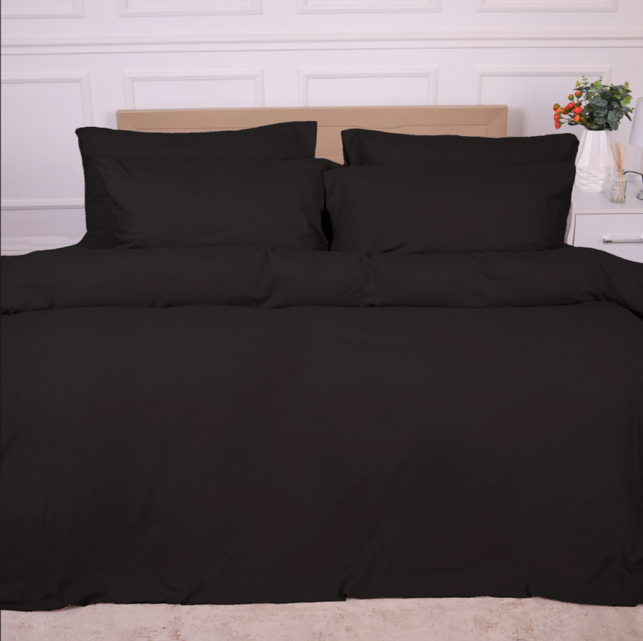 Простынь двуспальная MirSon Фланель 002 Black 180x200 см (2200009648571) - Фото 1