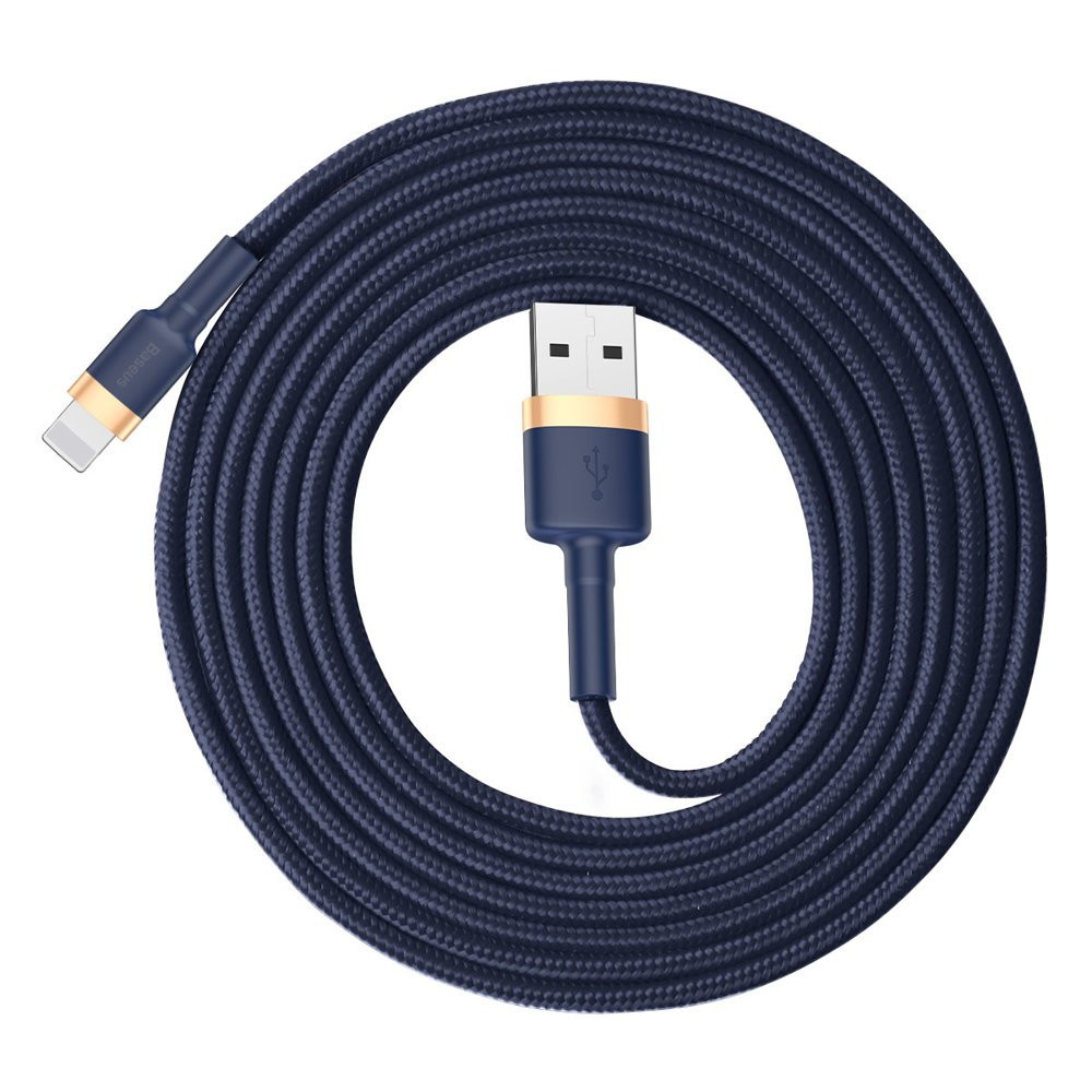 Кабель синхронизации данных Baseus Cafule Cable USB for IP 2.4A 1m Gold/Blue (CALKLF-BV3) - Фото 1