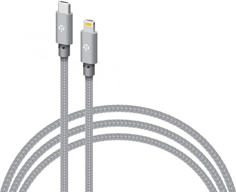 Кабель синхронизации данных Intaleo CBGNYTL1 USB Type-C-Lightning 1м 30W Grey (1283126559587) - Фото 1