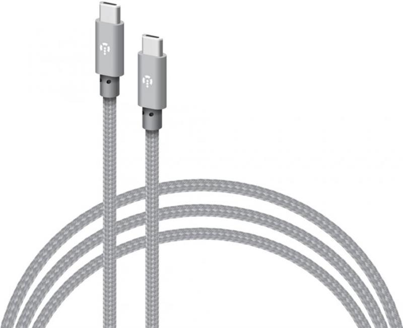 Кабель синхронизации данных Intaleo CBGNYTT1 USB Type-C-USB Type-C 1м 60W Grey (1283126559501) - Фото 1