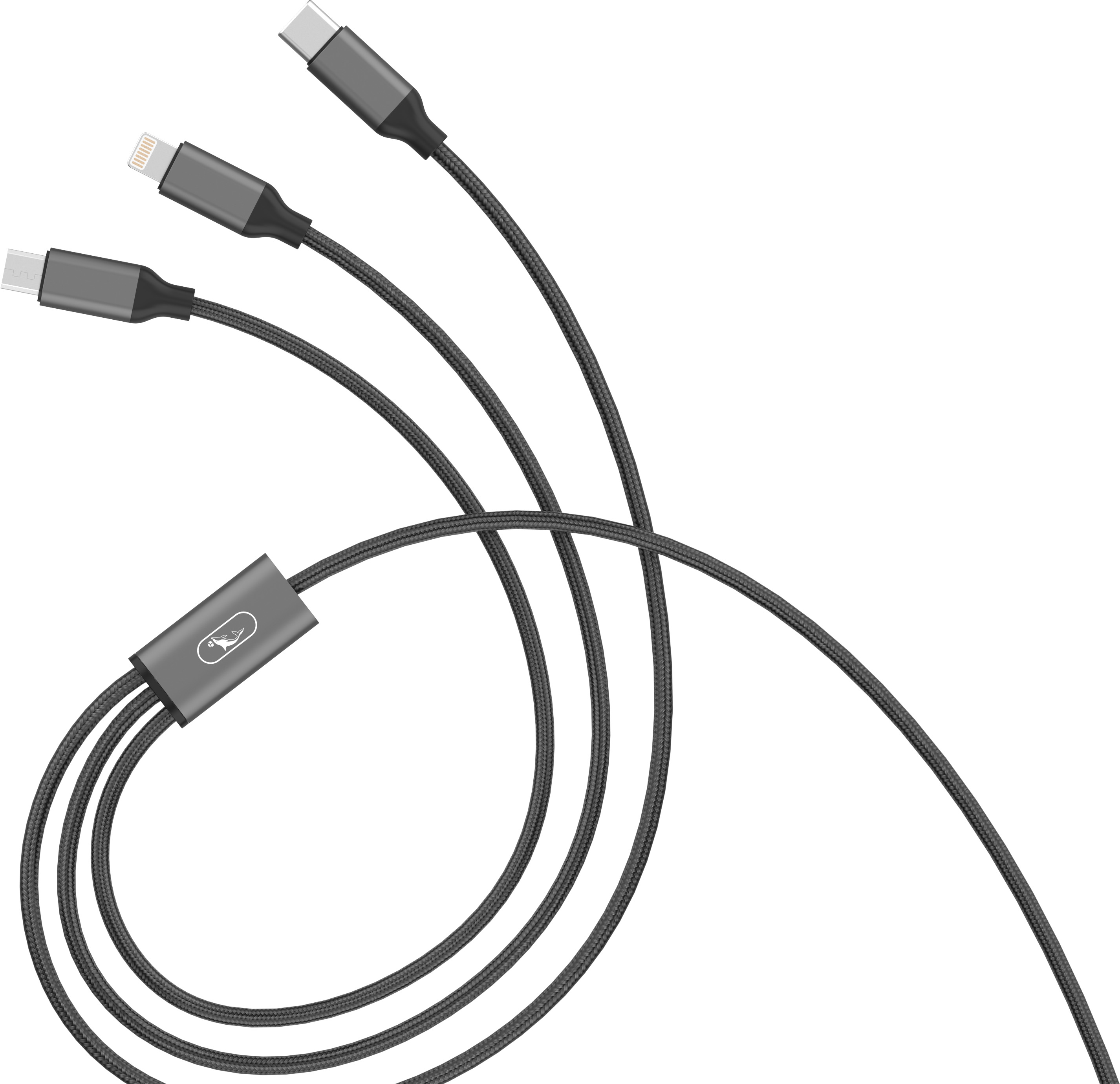 Кабель синхронізації даних SkyDolphin S63E 3in1 USB - Lightning/Type-C/MicroUSB 1.2m Black (USB-000625) - Фото 1