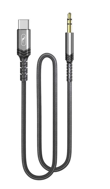 Кабель синхронизации данных SkyDolphin SR29 USB Type-C - 3.5 мм (M/M), 1m Black (AUX-000076) - Фото 1