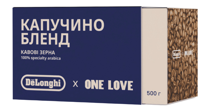 Кофе в зернах One Love x DeLonghi обжаренный с кофеином Cappuccino Blend 500 г - Фото 1