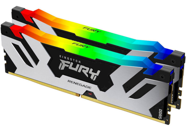Купити Память DDR Kingston Fury Renegade Silver RGB DDR5- 6400 64GB (2x32GB) CL32-39-39 1.4V XMP (KF564C32RSAK2-64) - Фото 1 Память DDR Kingston Fury Renegade Silver RGB DDR5- 6400 64GB (2x32GB) CL32-39-39 1.4V XMP (KF564C32RSAK2-64) - Фото 1