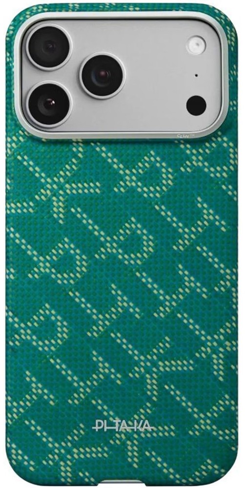 Чехол для смартфона Pitaka Ultra-Slim Case Monogram Green/Gold for iPhone 17 Pro (KI1701PTK) - Фото 1