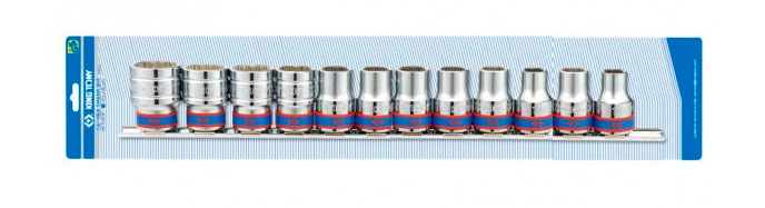 Набор торцевых головок KING TONY 1/2'' 10-24 мм 12 шт. (4312MR8) - Фото 1