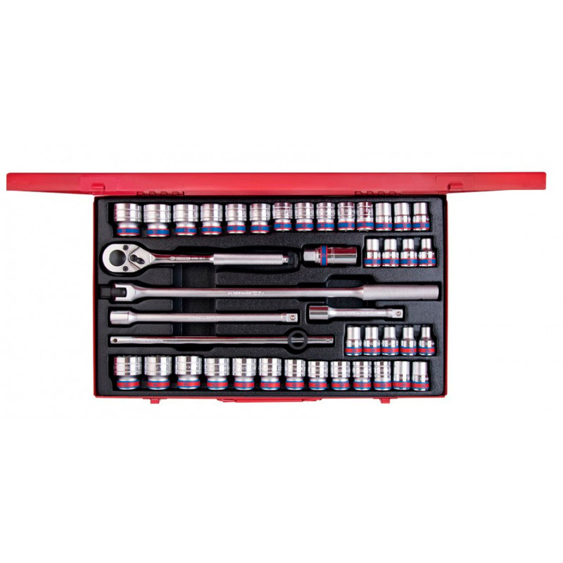 Набір торцевих голівок KING TONY 1/2'' 43 шт. (4042CR) - Фото 1